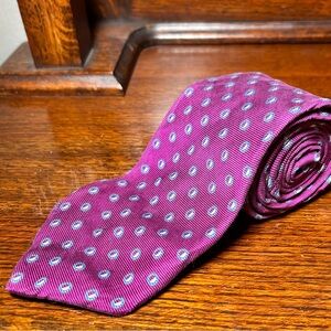 Brooks Brothers Makers Purple Geometric Pattern Men's Silk Tie